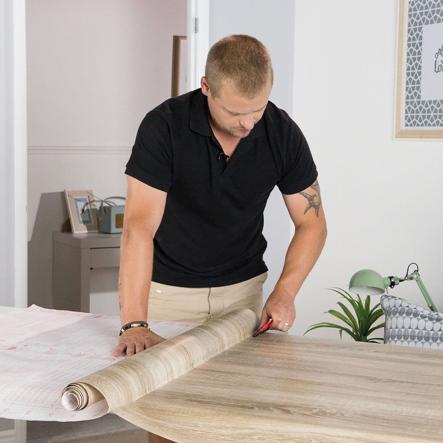 Sonoma Light Oak Wood Sticky Back Vinyl Self-Adhesive Woodgrain for Furniture & Surfaces
