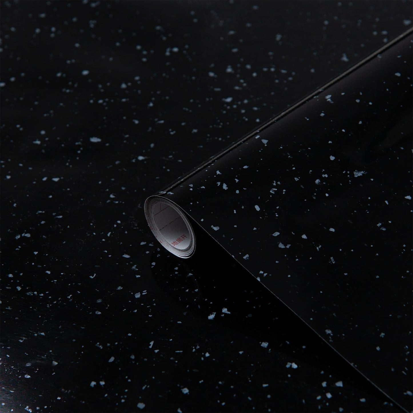 90cm x 2.1m Granite Gloss Black Sticky Back Vinyl Wrap (346-5385)