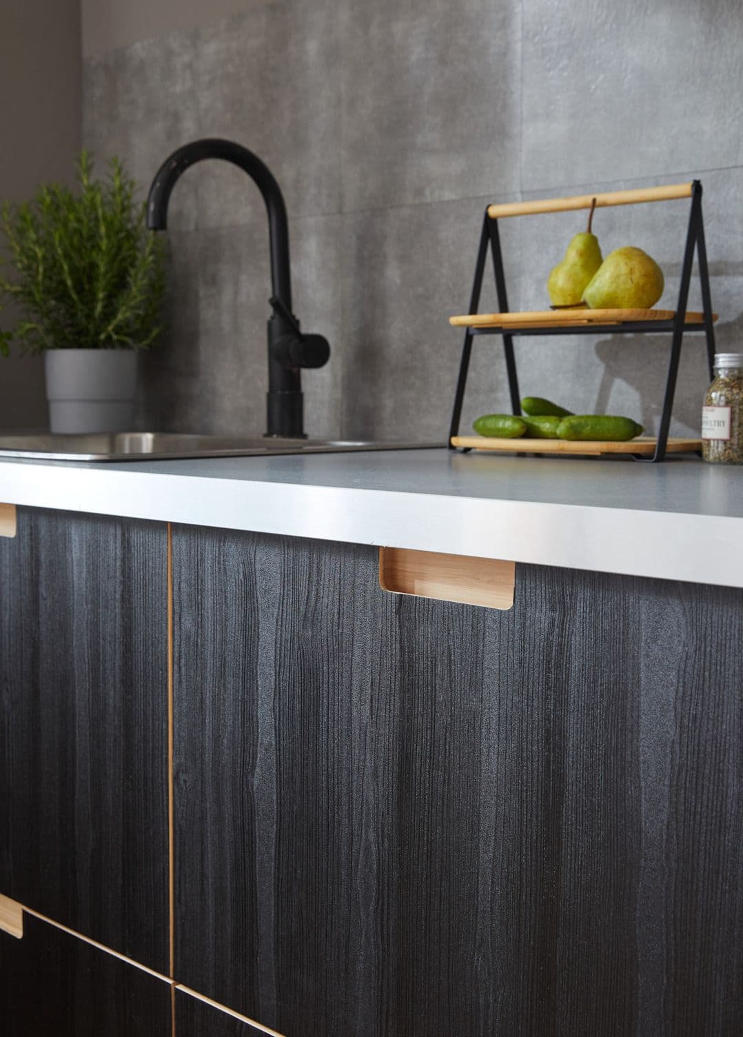 Quadro Black Heavy Embossed Woodgrain for Furniture & Surfaces