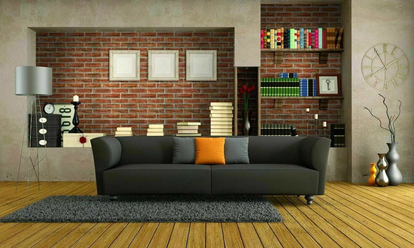 90cm Wide Roll of Red Brick Sticky Fablon (200-5590) Cut to size from 1 to 15 metres