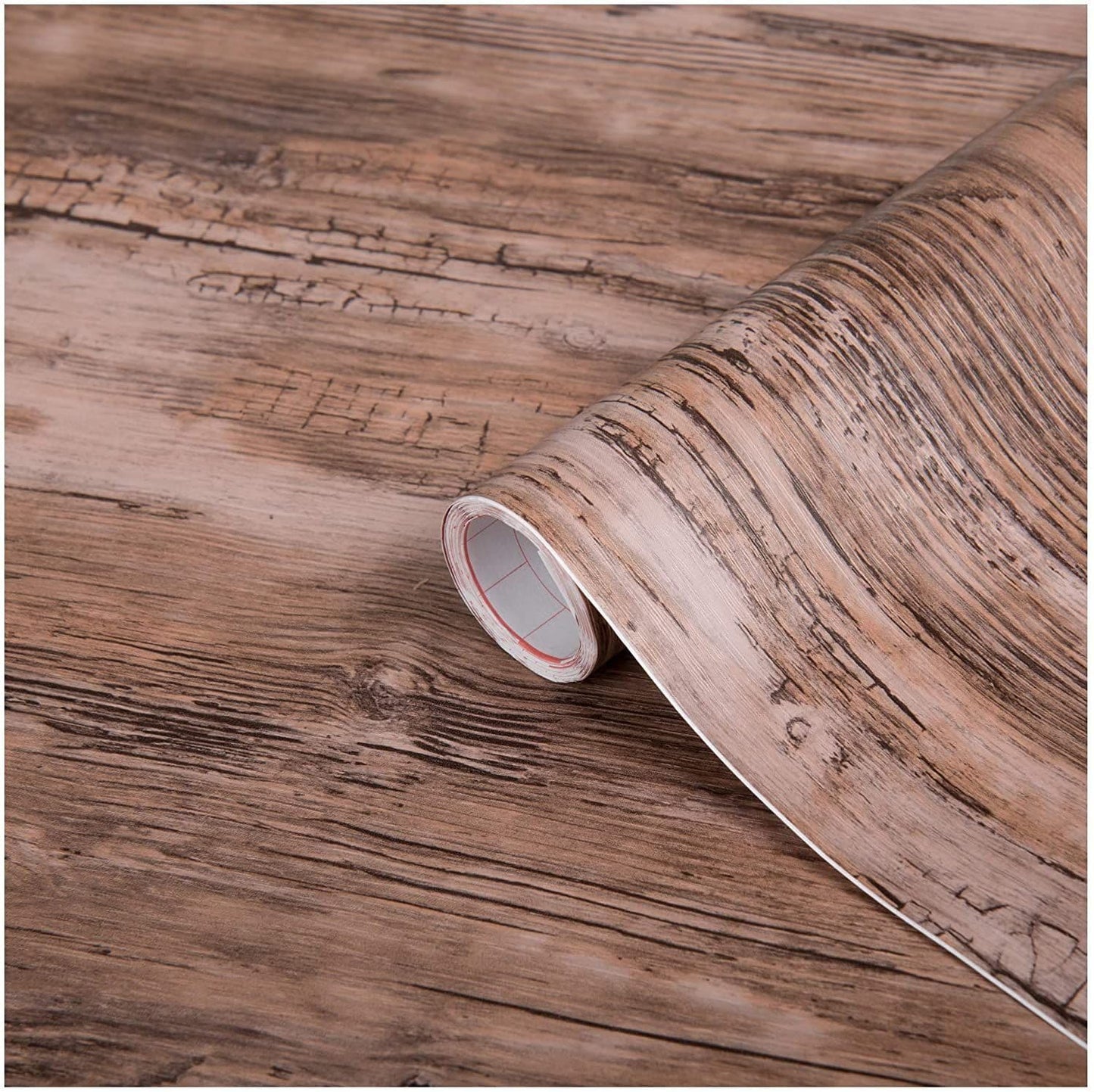Rustic Wood Sticky Back Vinyl Self-Adhesive Woodgrain for Furniture & Surfaces