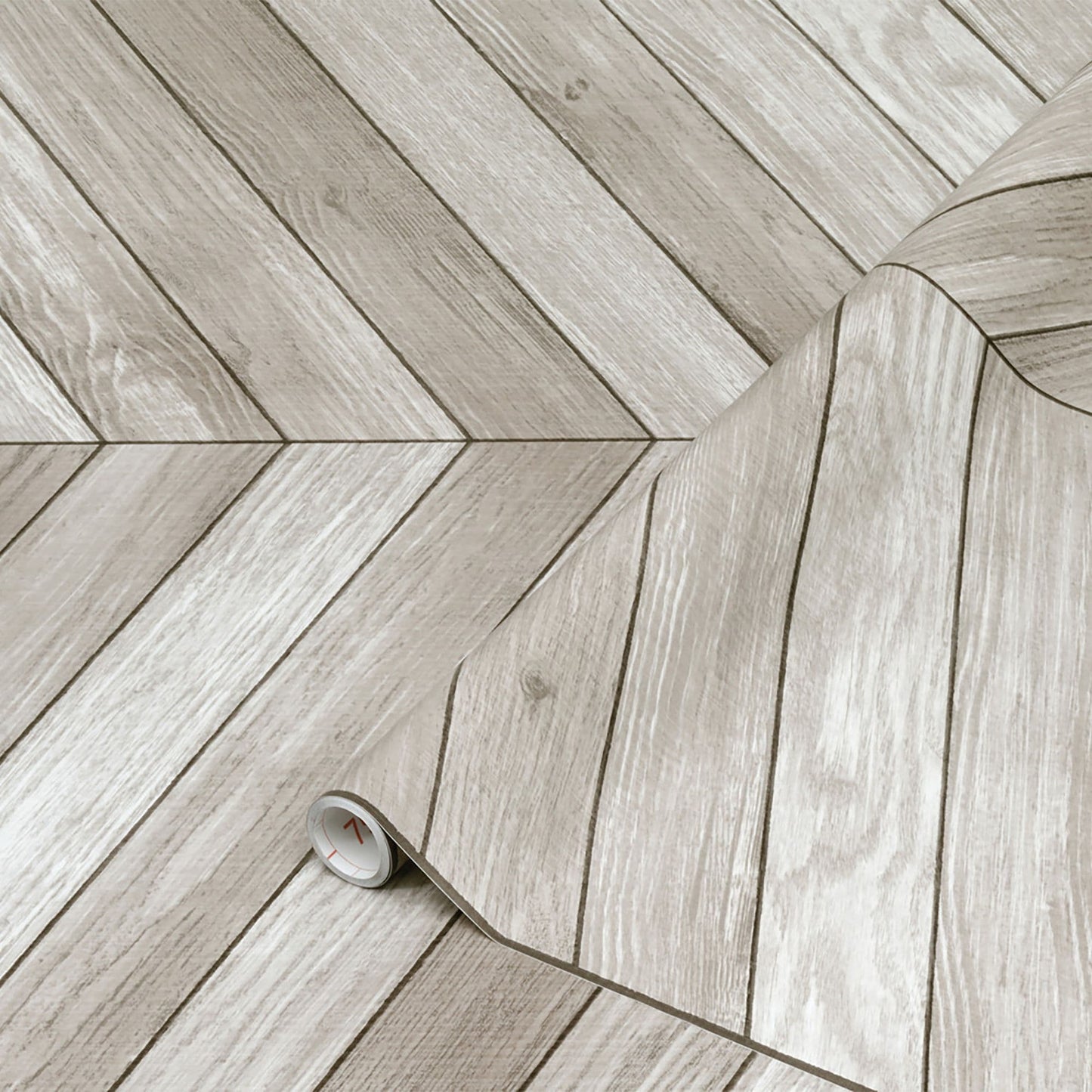 Chevron Grey Wood Sticky Back Vinyl Self-Adhesive Woodgrain for Furniture & Surfaces