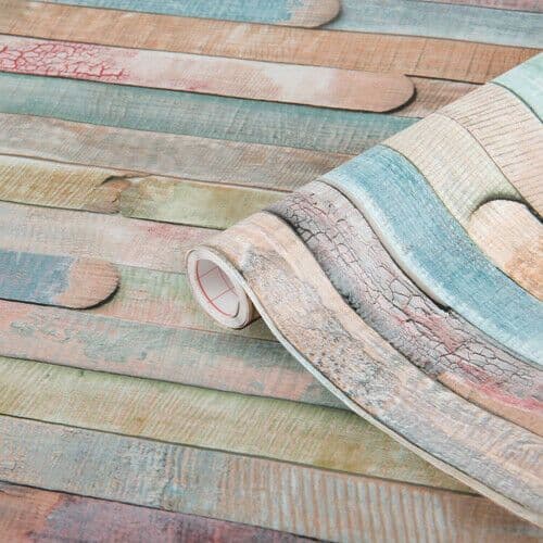 2m x 67cm Rio Coloured Planks Wood Sticky Backed Vinyl (346-8094)