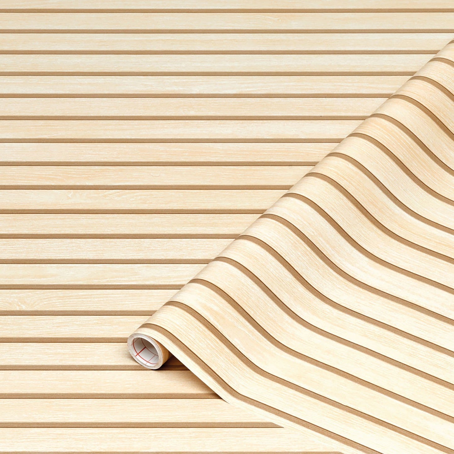 Wooden Slats Sticky Back Vinyl Self-Adhesive Woodgrain for Furniture & Surfaces