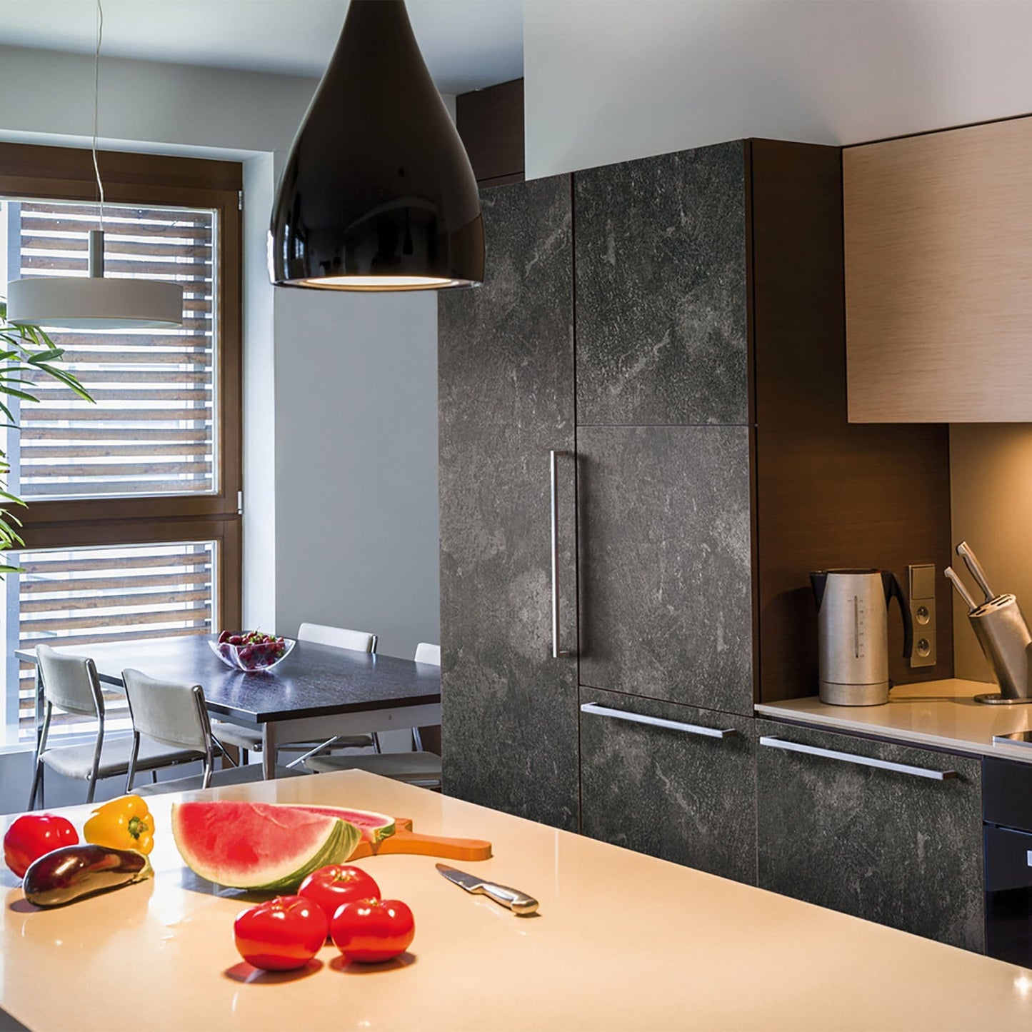 45cm Avellino Granite Slate Grey Sticky Vinyl Fablon (200-3182) Cut to size from 1 to 15 metres