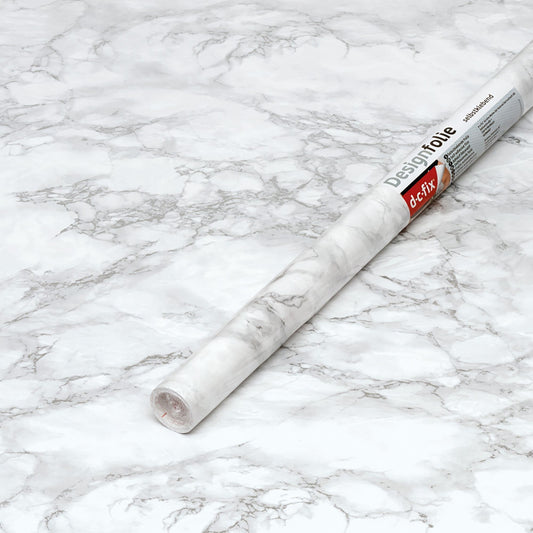 45cm d-c-fix Cortes Silver Marble Sticky Vinyl Wrap (346-0702) 45cm x 2m