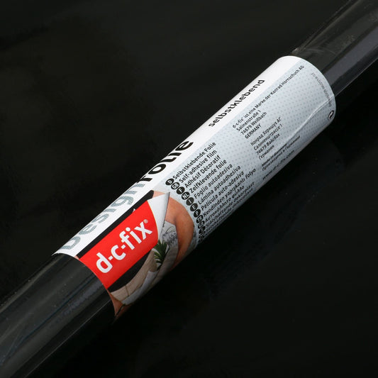 45cm D-C-Fix Gloss Black Sticky back Vinyl (346-0010) 45cm x 2M
