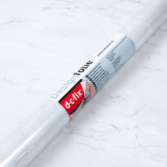 45cm d-c-fix Romeo Matt White/Grey Marble Sticky Back Vinyl (346-0678) 45cm x 2m