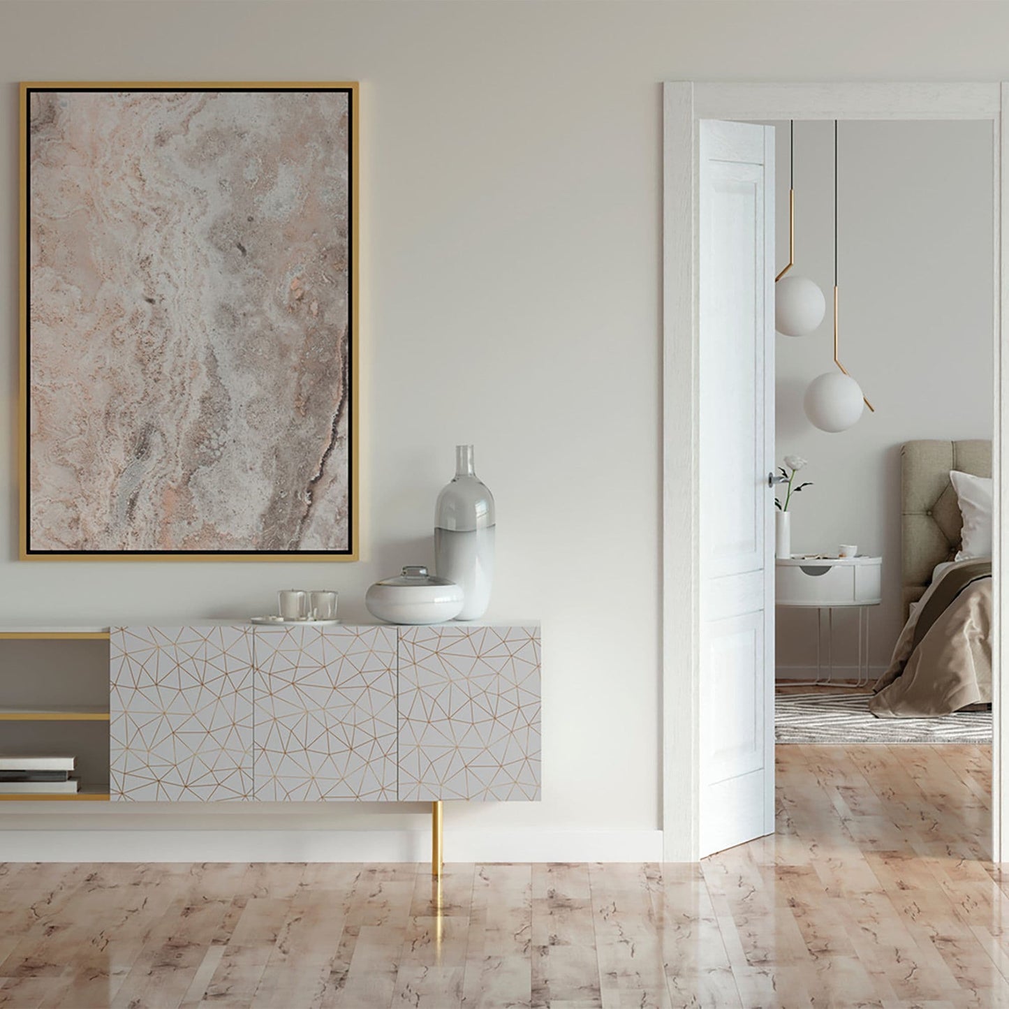 45cm Tico Gold Geometric Sticky Vinyl Furniture Wrap (200-3263)  1m to 15m long