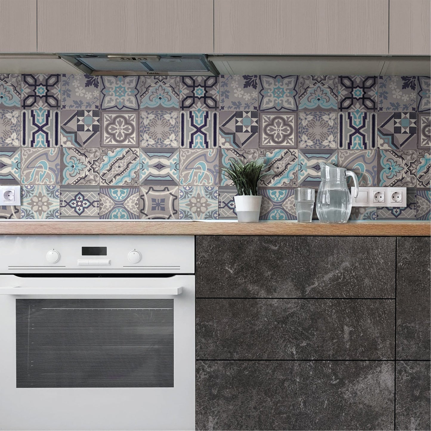 45cm x 2m Avellino Granite Slate Grey Sticky Back Vinyl (346-0583)