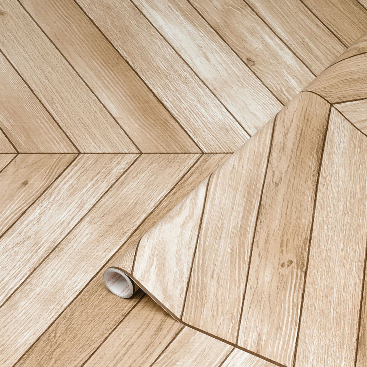 Chevron Wood Sticky Back Vinyl Self-Adhesive Woodgrain for Furniture & Surfaces