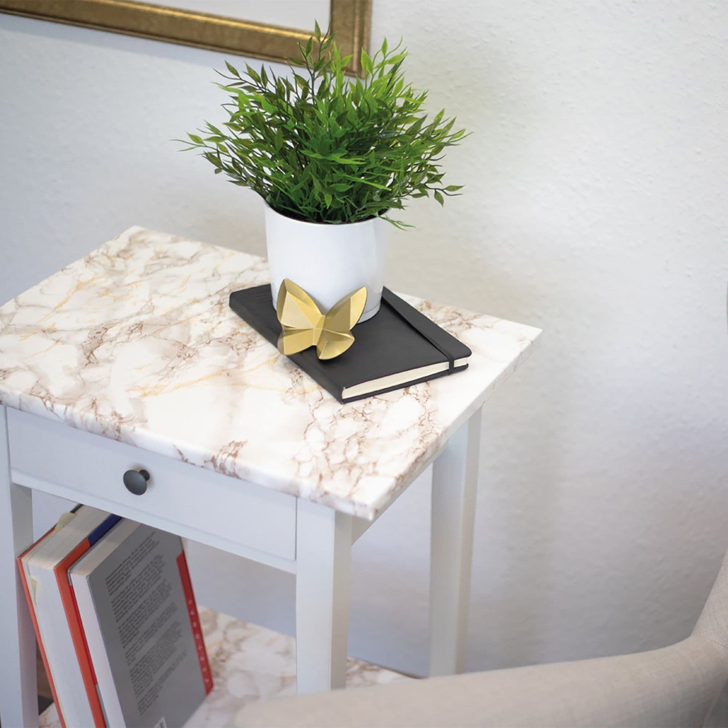 90cm Cortes Brown Marble Sticky Back Vinyl (200-5321) Lengths from 1m to 15m