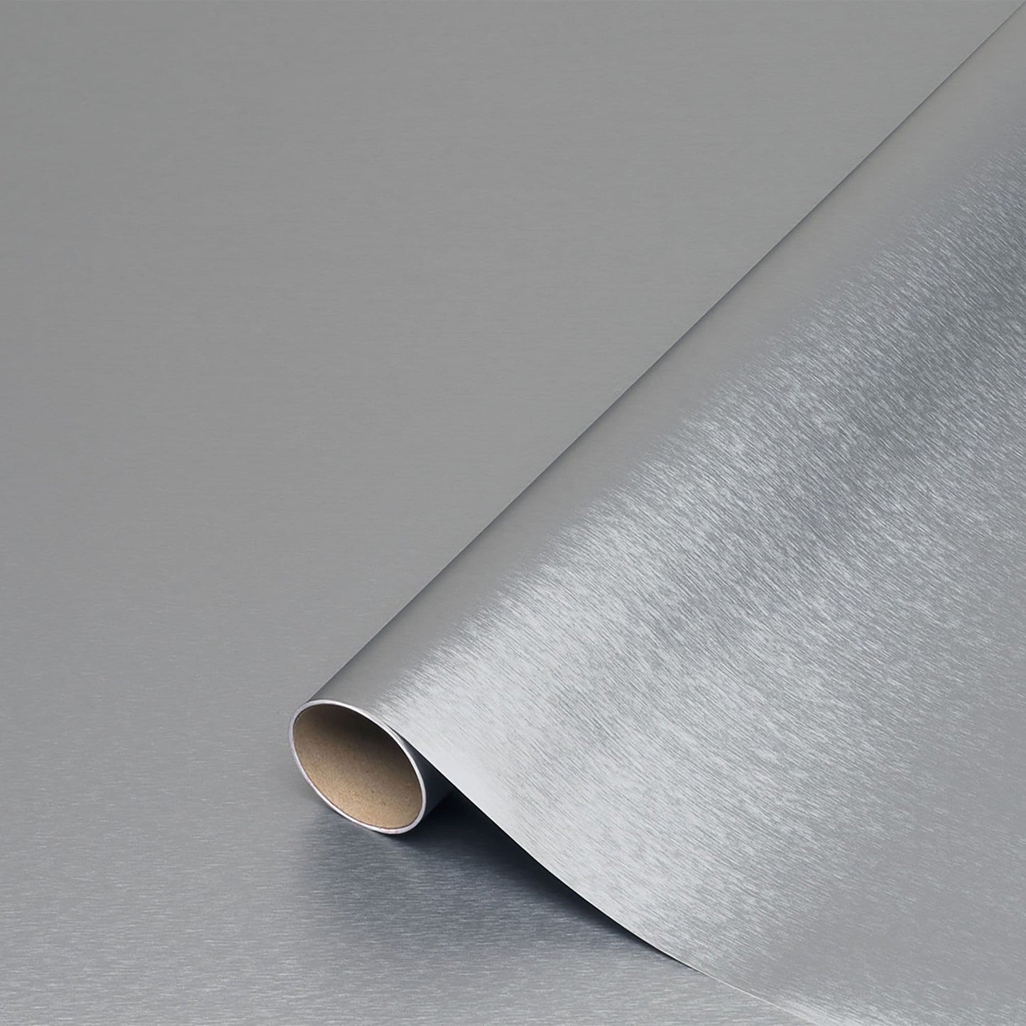 90cm Wide Brushed Platinum Silver Metal Sticky Backed Vinyl (202-5203) from 1 to 15m long