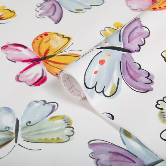 Colourful Butterfly Sticky Vinyl (346-0377) 45cm x 2m