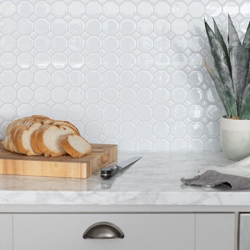Octagon 3D Tile Sticker for Kitchen Splashback