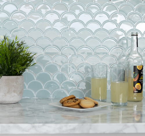 Shell 3D Tile Sticker for Kitchen Splashback