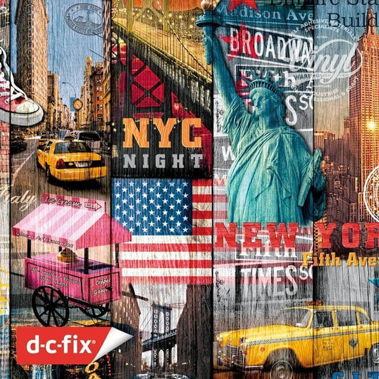 Manhattan Print Sticky Vinyl (346-8140) 67cm x 2m