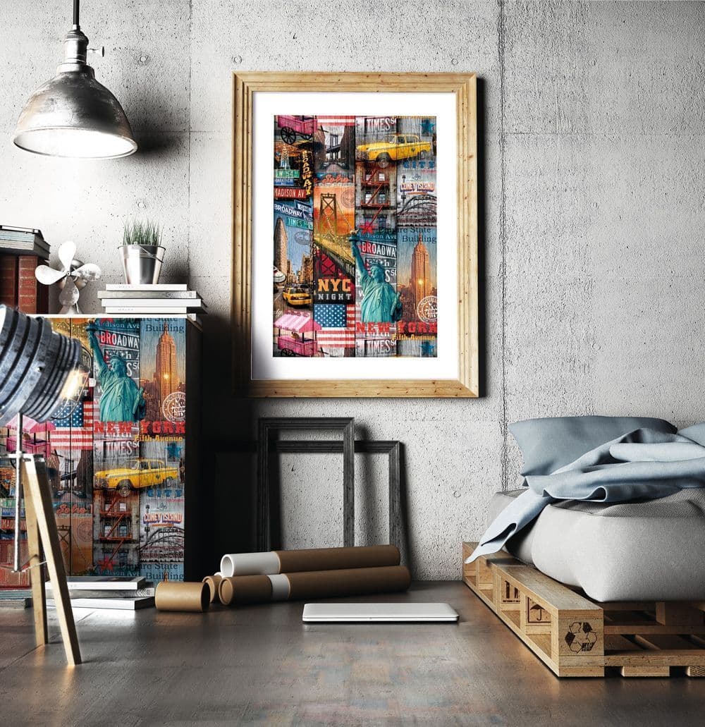 Manhattan Print Sticky Vinyl (346-8140) 67cm x 2m