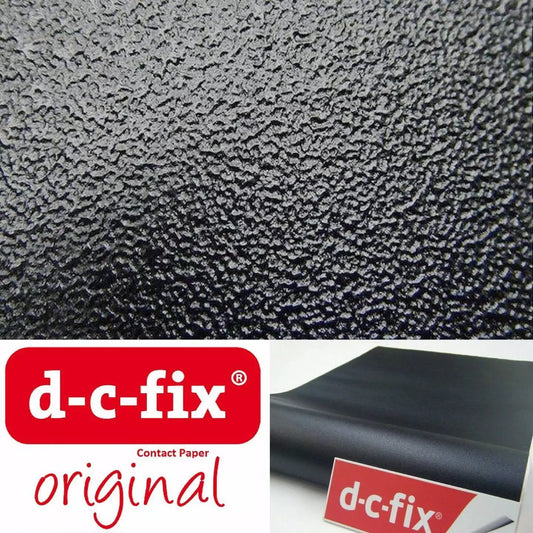 45cm  Satin Black Textured Tarmac Embossed Sticky Back Vinyl (207-8587) Lengths from 1m to 15m